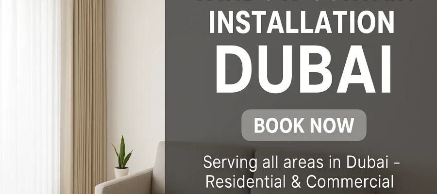 window Curtain installation service in dubai